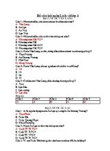 Bộ câu hỏi môn Lịch sử Lớp 4 (Có đáp án)